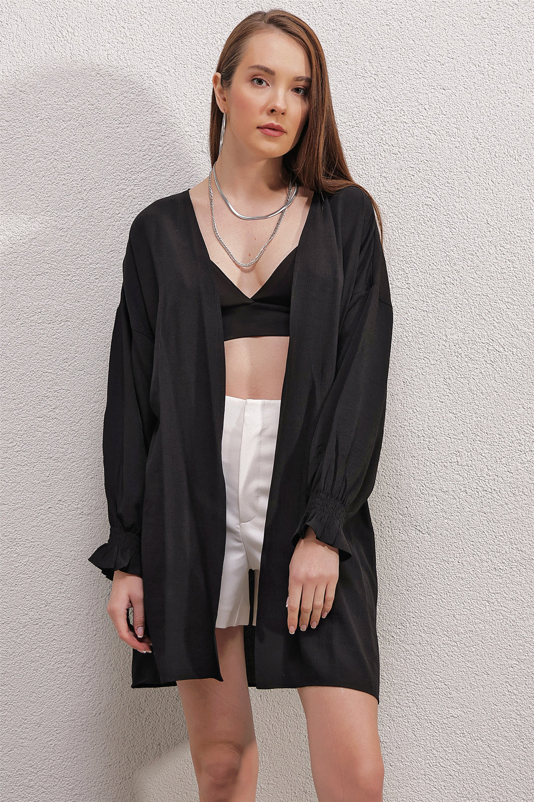 BGD Women Casual Kimono - Black - Avondale