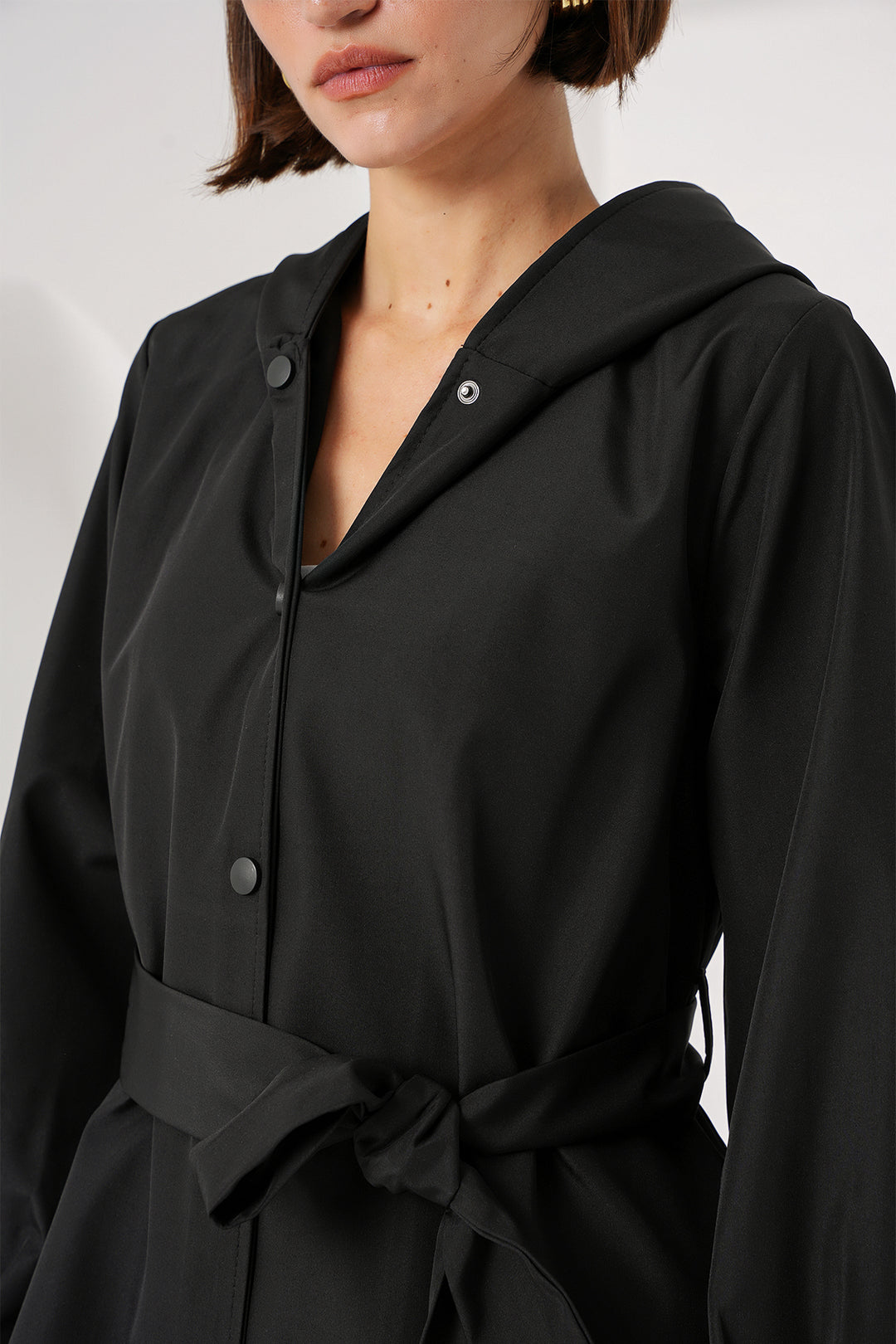 BGD Women Hooded Trench Coat - Black - Avondale