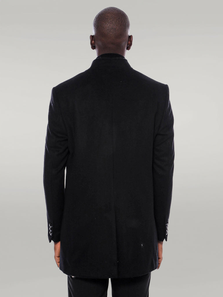 WSS Mandarin Collar Men's Long Coat  - Singen