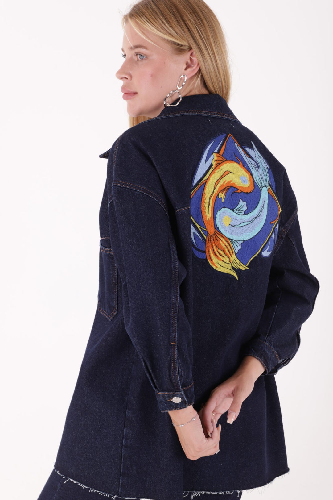 XLJ Denim Jacket with Embroidery on the Back Mixed - Drancy