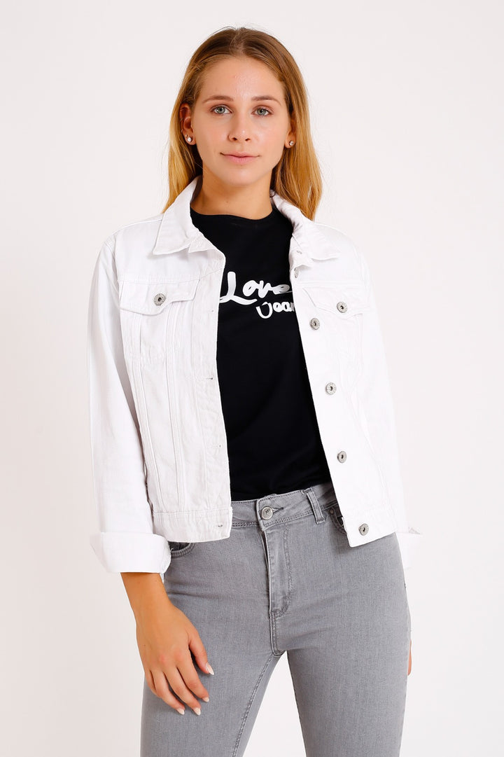 XLJ Classic Short Denim Jacket with Collar Mixed - Osimo