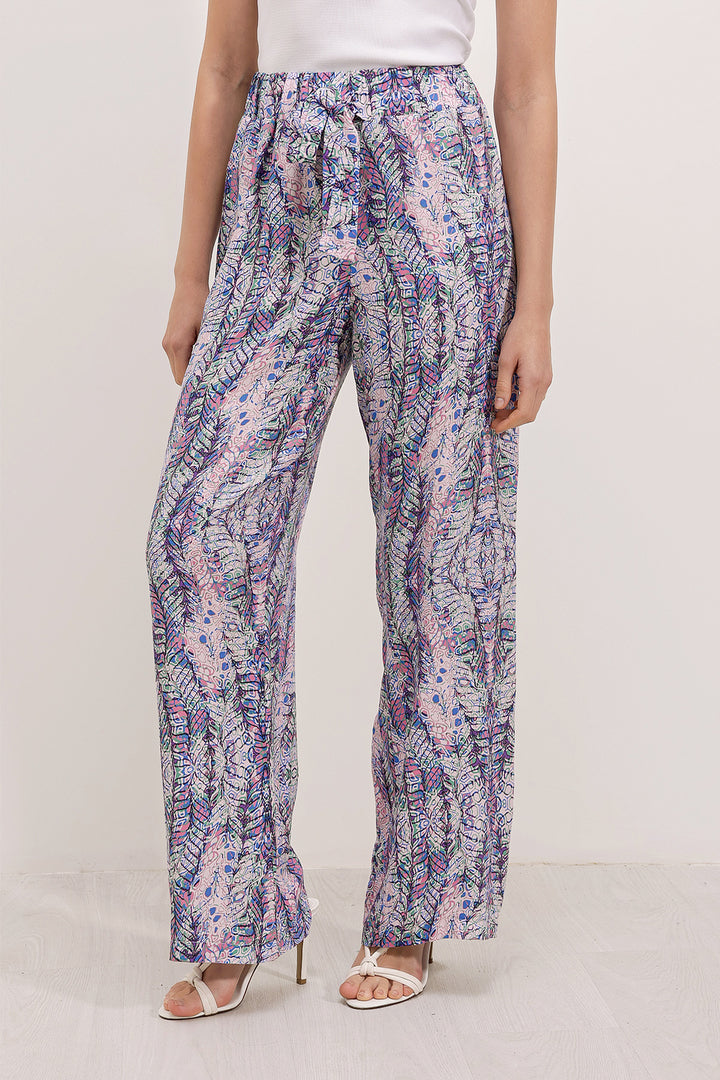 BGD Women Patterned Wide Leg Pants - Purple - Avondale