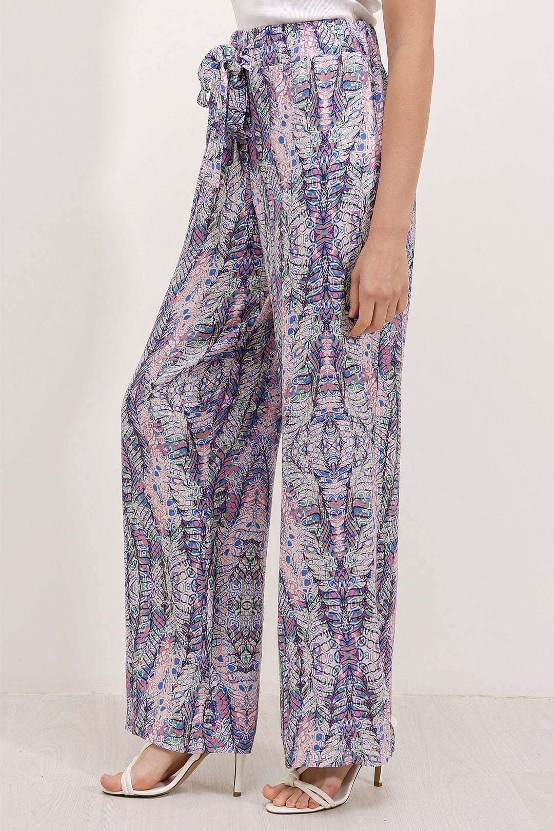 BGD Women Patterned Wide Leg Pants - Purple - Avondale