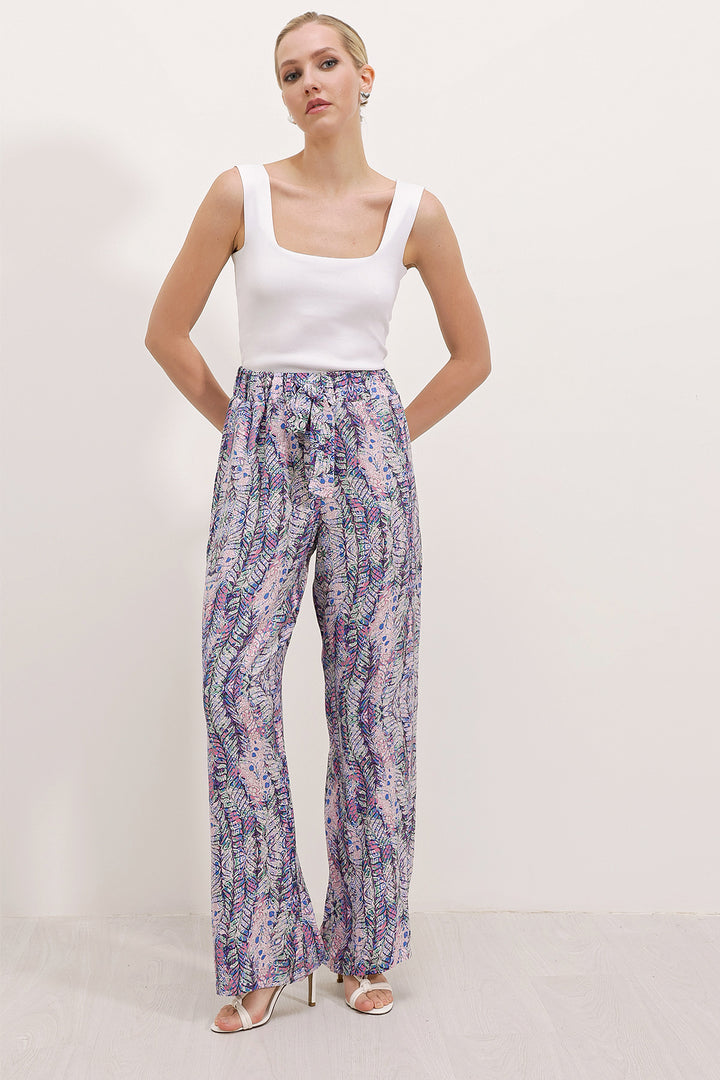 BGD Women Patterned Wide Leg Pants - Purple - Avondale