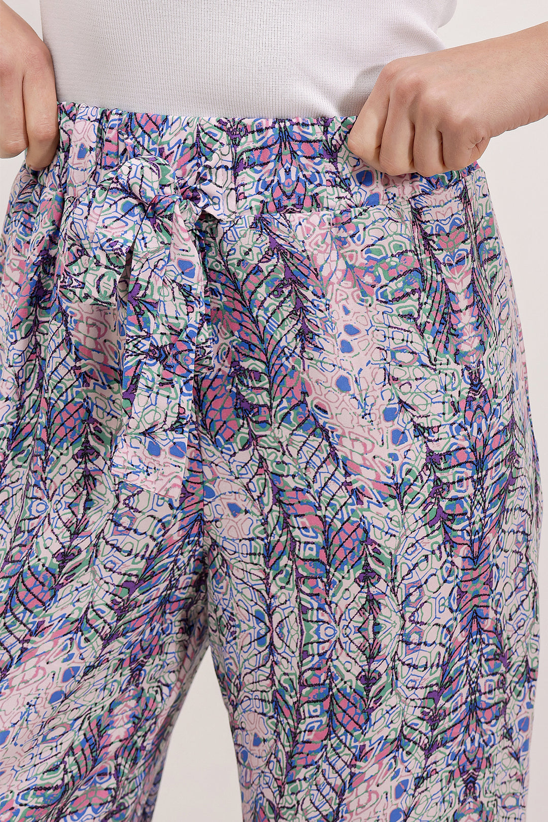 BGD Women Patterned Wide Leg Pants - Purple - Avondale