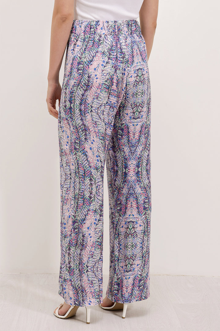 BGD Women Patterned Wide Leg Pants - Purple - Avondale