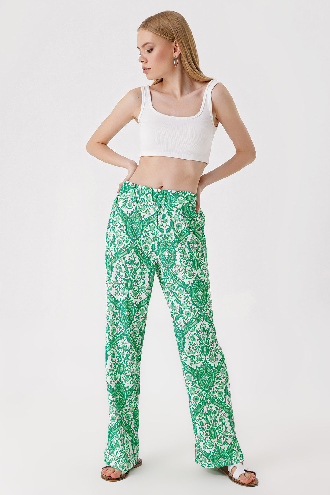 BGD Women Knitted Pants - Dark Green - Avondale