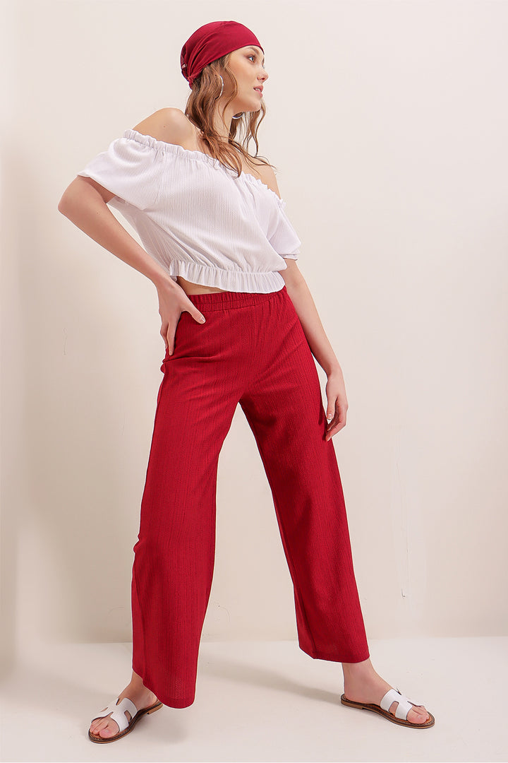 BGD Women Knitted Pants - Red - Avondale