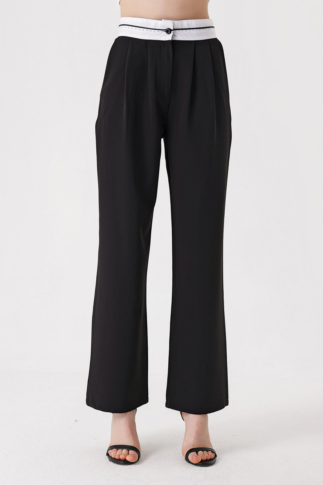 BGD Women Reverse Belt Palazzo Pants - Black - Avondale