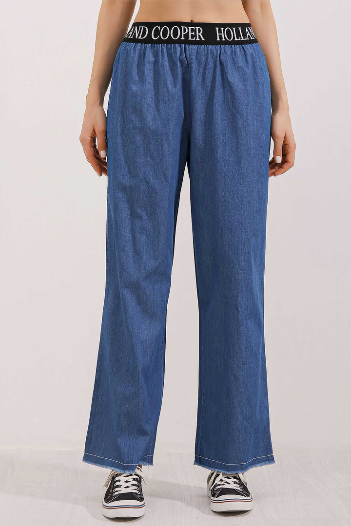 BGD Women Wide Leg Denim Pants - Navy Blue - Avondale