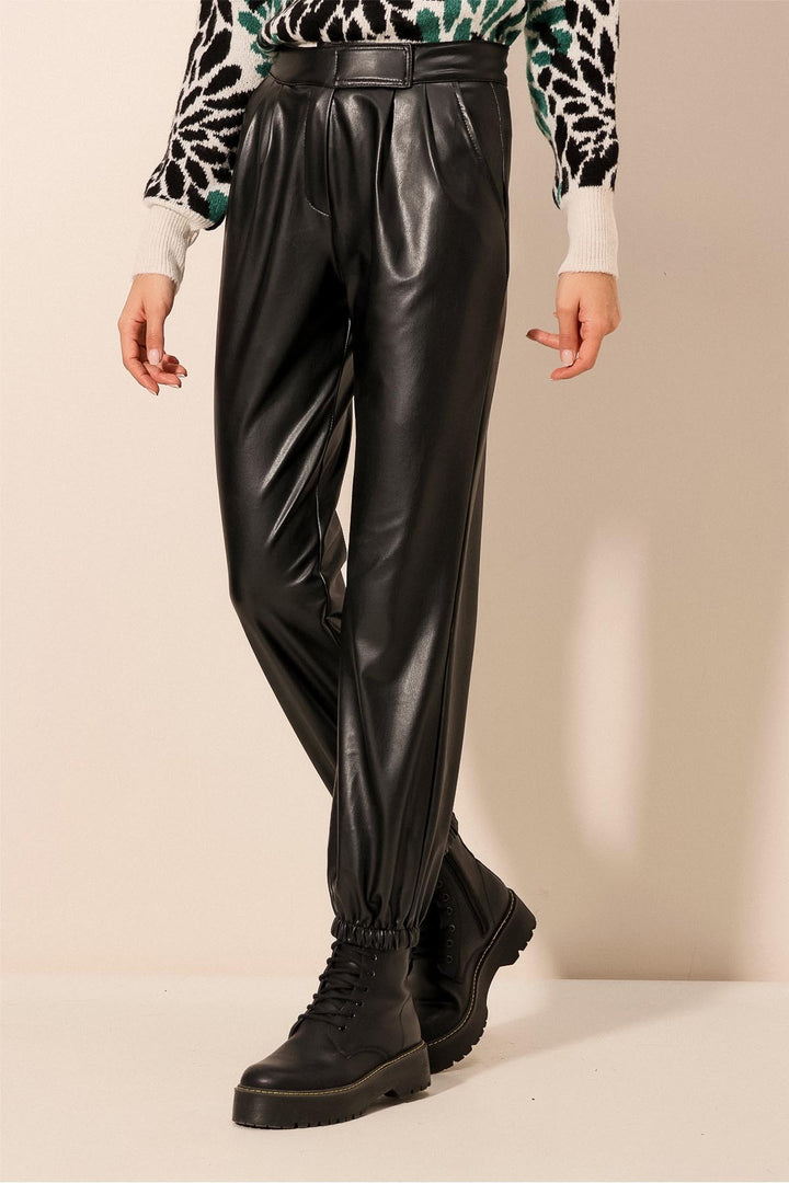 BGD Women Faux Leather Pants - Black - Avondale