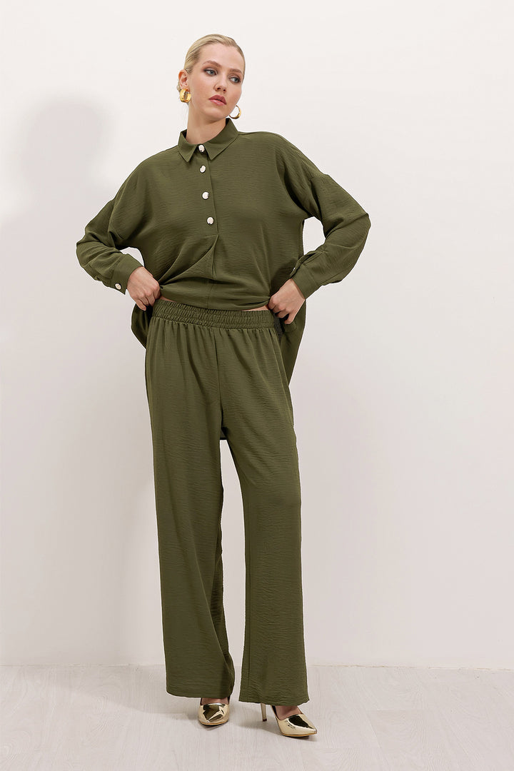 BGD Women Oversize Top and Bottom Set - Khaki - Avondale