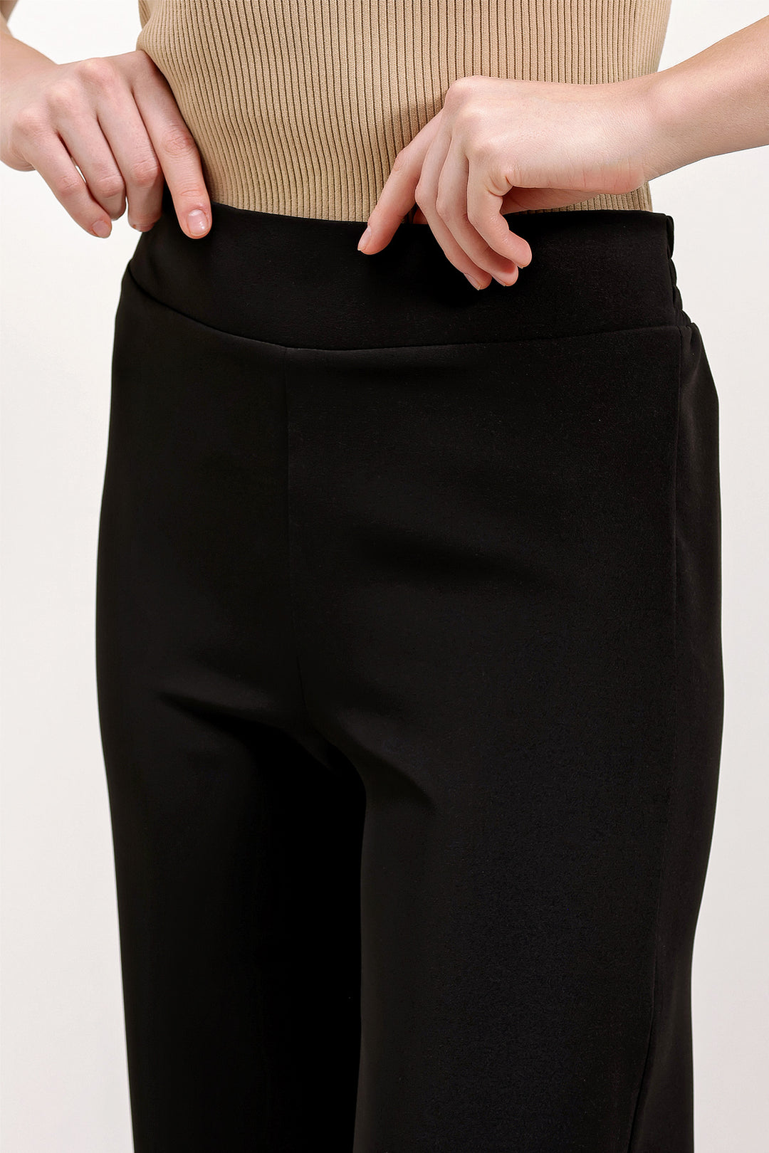 BGD Women High Waist Wide Leg Pants - Black - Avondale