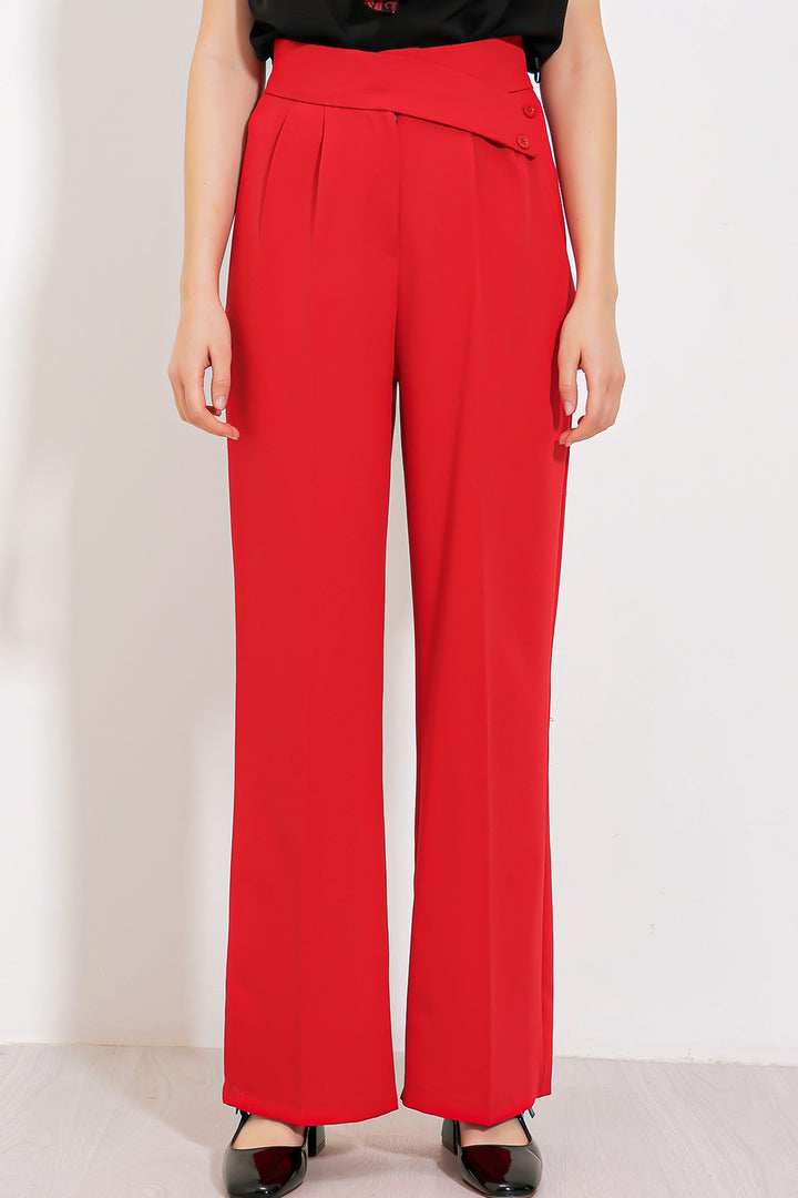 BGD Women Woman Red High Waist Palazzo Pants 6646 - Avondale