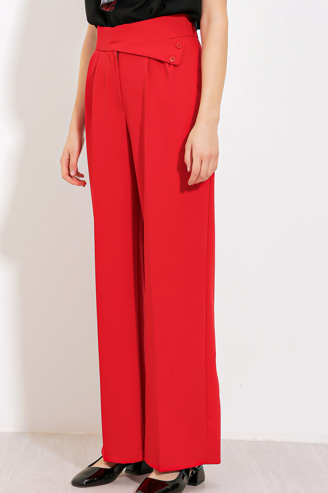 BGD Women Woman Red High Waist Palazzo Pants 6646 - Avondale