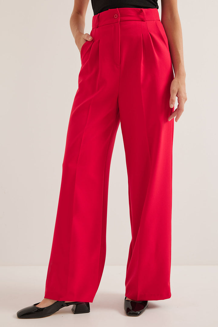 BGD Women Woman Red Wide Leg Fabric Pants 6647 - Avondale