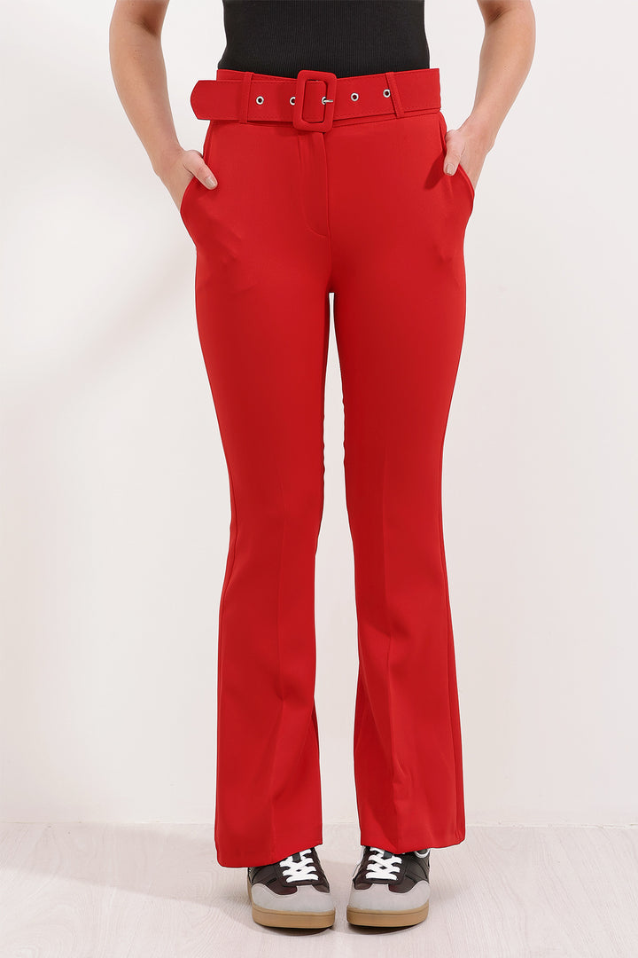 BGD Women Spanish Flared High-Waisted Pants - Red - Avondale