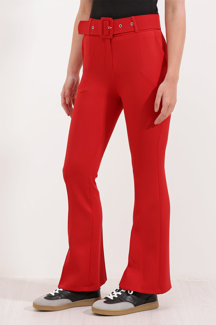 BGD Women Spanish Flared High-Waisted Pants - Red - Avondale