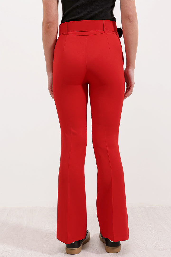 BGD Women Spanish Flared High-Waisted Pants - Red - Avondale