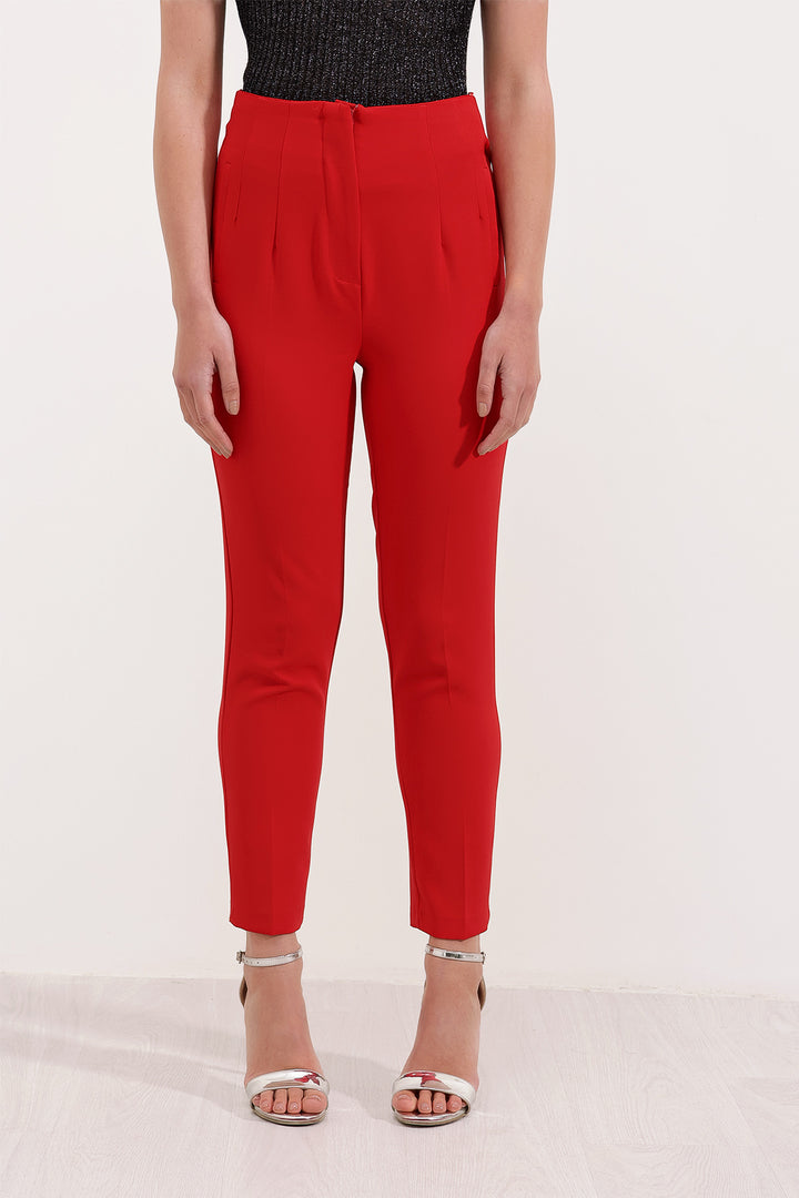 BGD Women Woman Red High Waisted Fabric Pants 6650 - Avondale