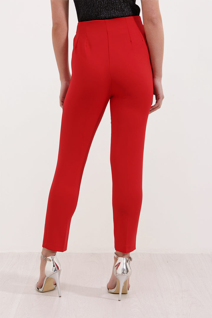 BGD Women Woman Red High Waisted Fabric Pants 6650 - Avondale