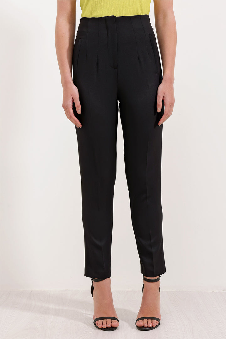 BGD Women Woman Black High Waisted Fabric Pants 6650 - Avondale