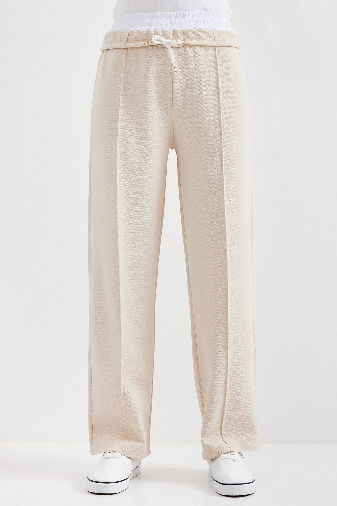 BGD Women Trousers with Straps - Cream - Avondale