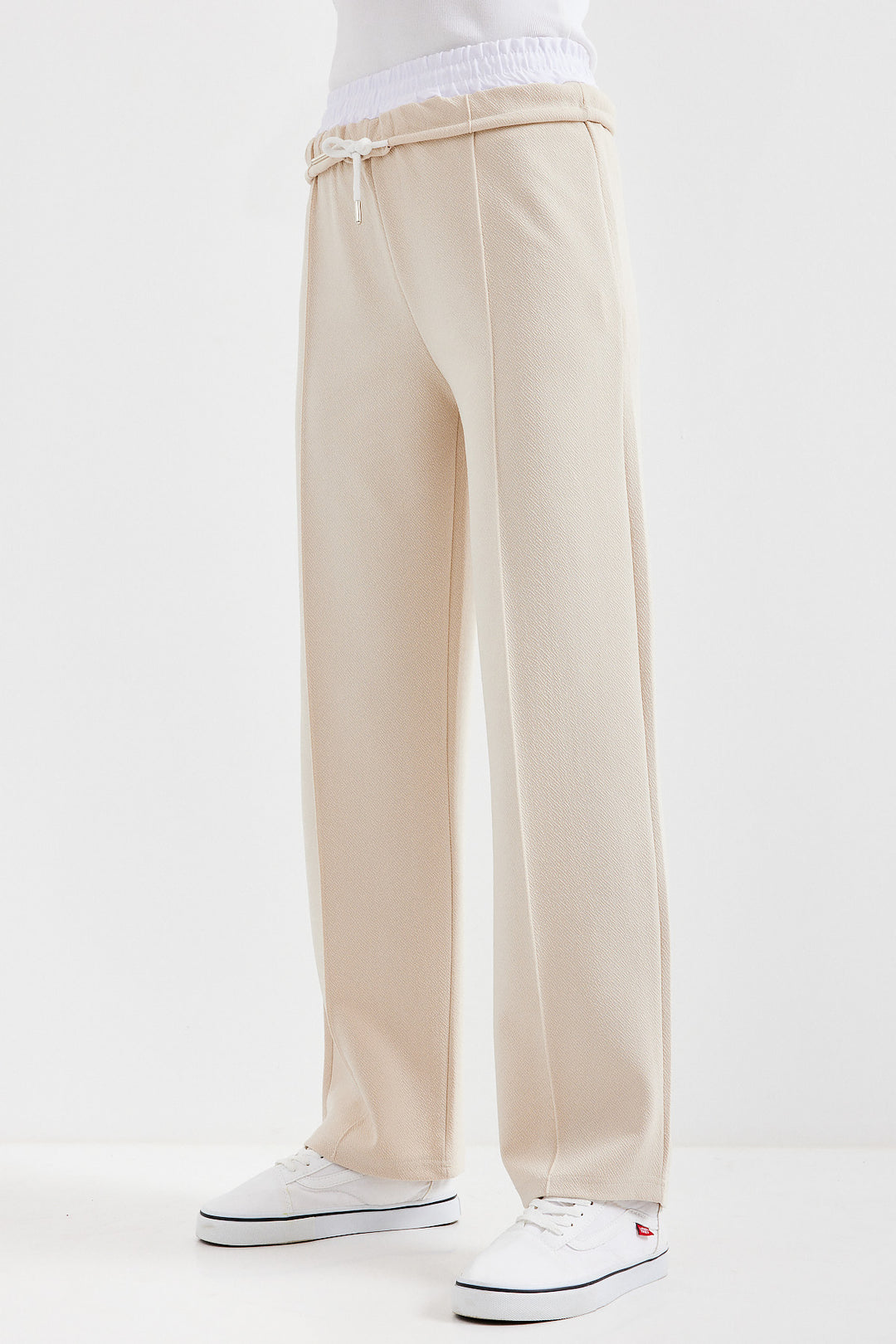 BGD Women Trousers with Straps - Cream - Avondale