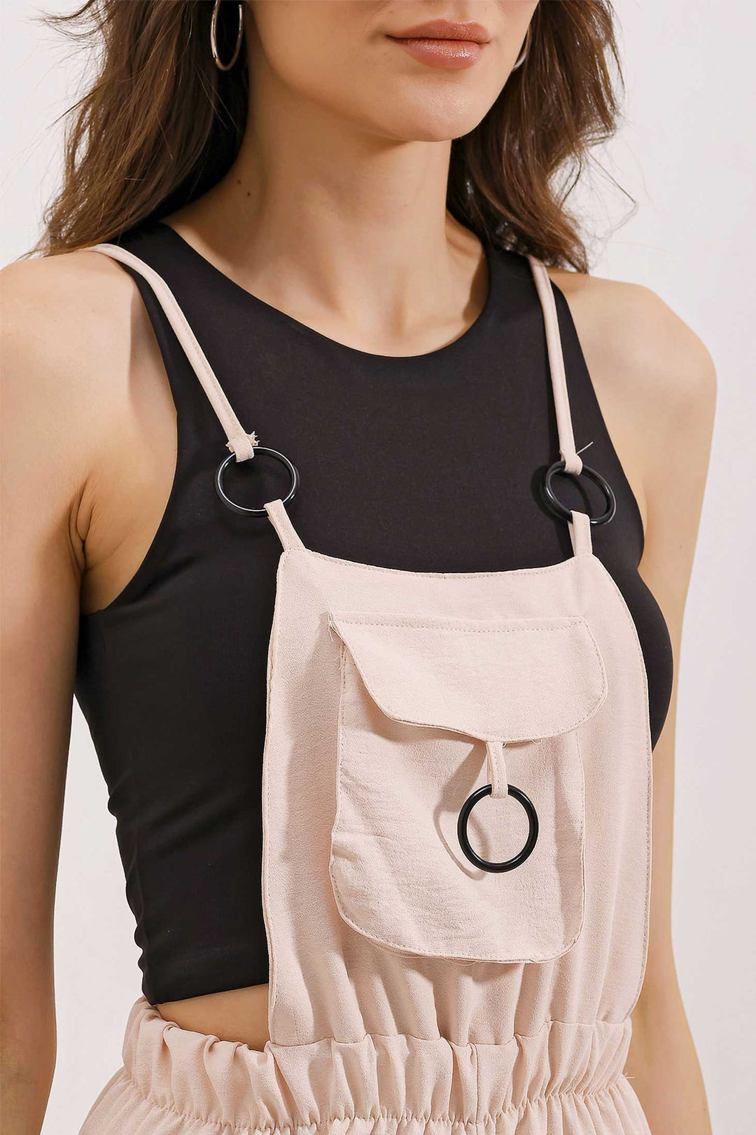 BGD Women Hanging Gardener Overalls - Beige - Avondale