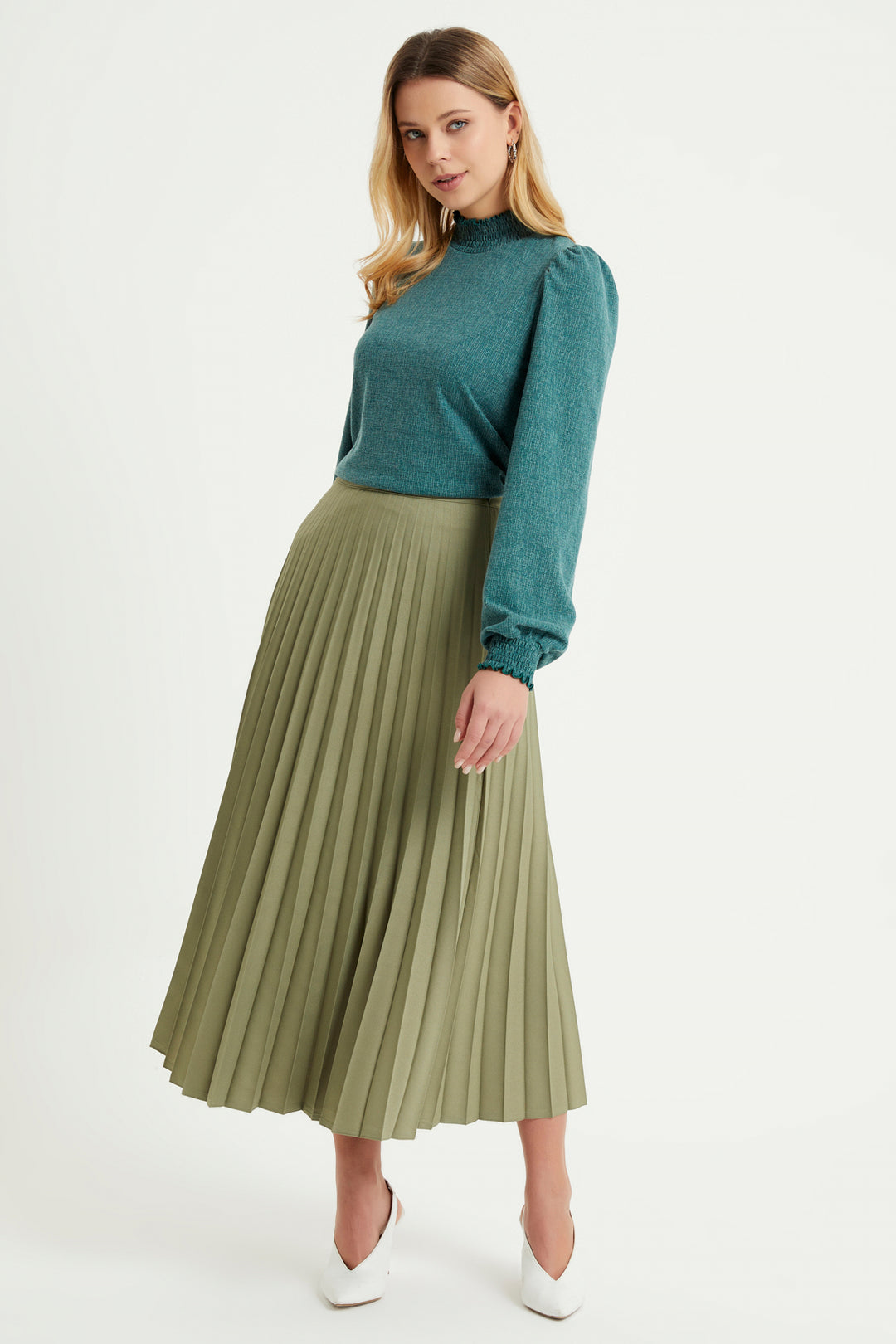 ZRF Women Pleated Basic Skirt - Mint - Chartres