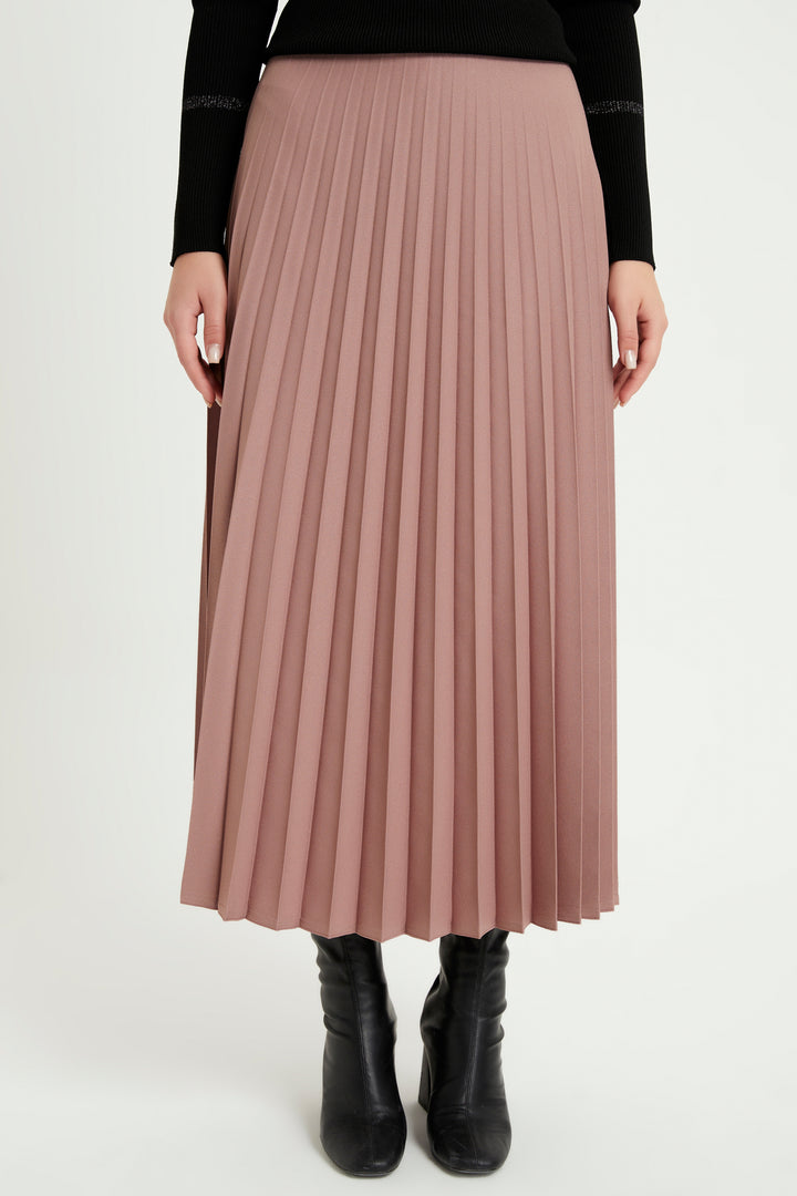 ZRF Women Pleated Basic Skirt - Mink - Torre-Pacheco