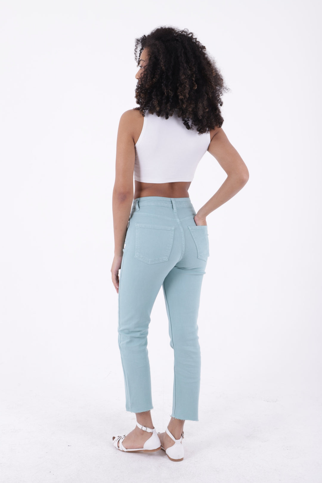 XLJ Fringe Ending High Waisted Mom Fit Jean Mixed - Keratsíni