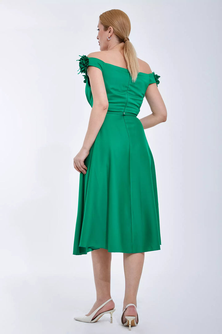 FRV Green plus size satin sleeveless midi dress - Landshut