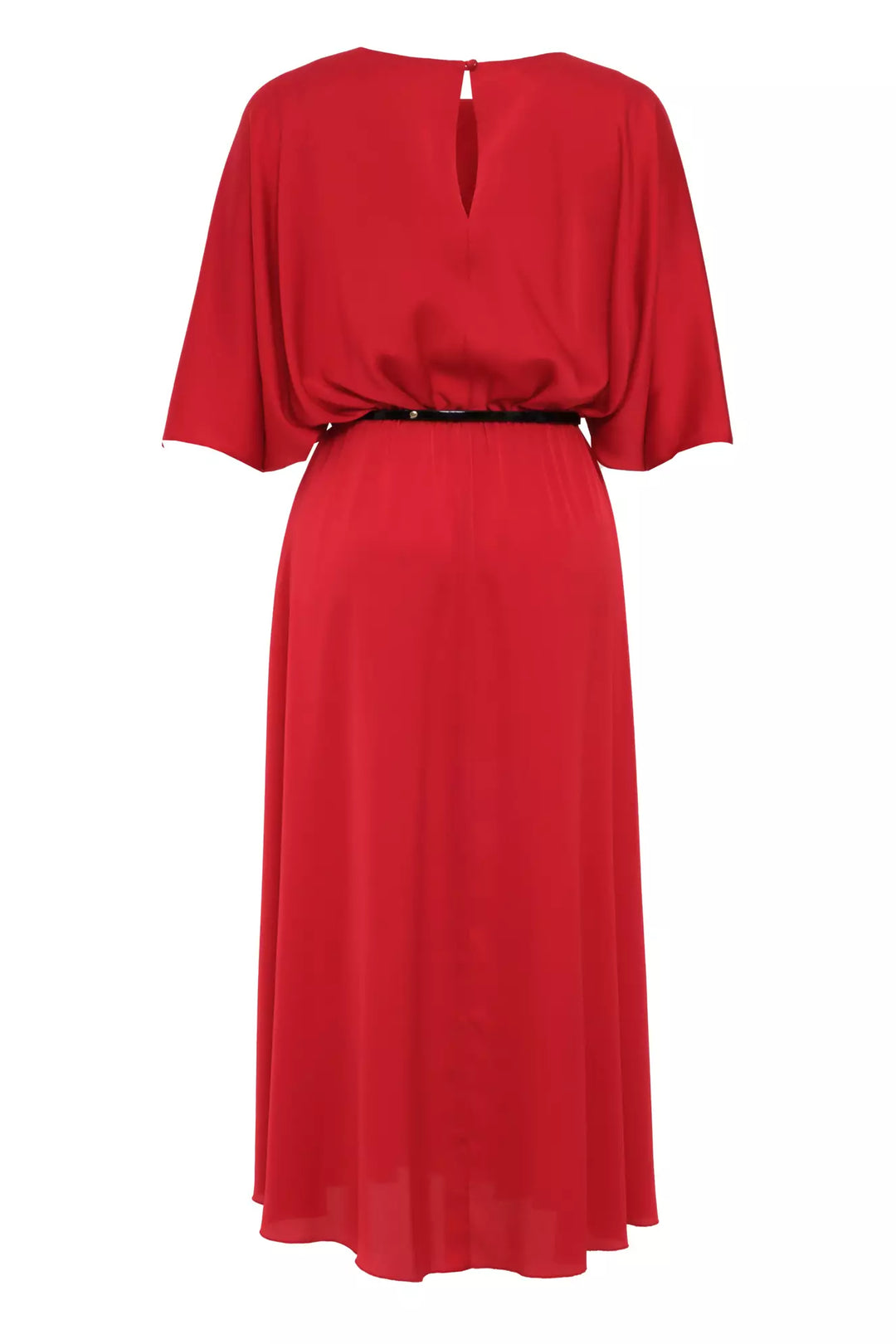 FRV Red plus size satin short sleeve midi dress - Mazarrón