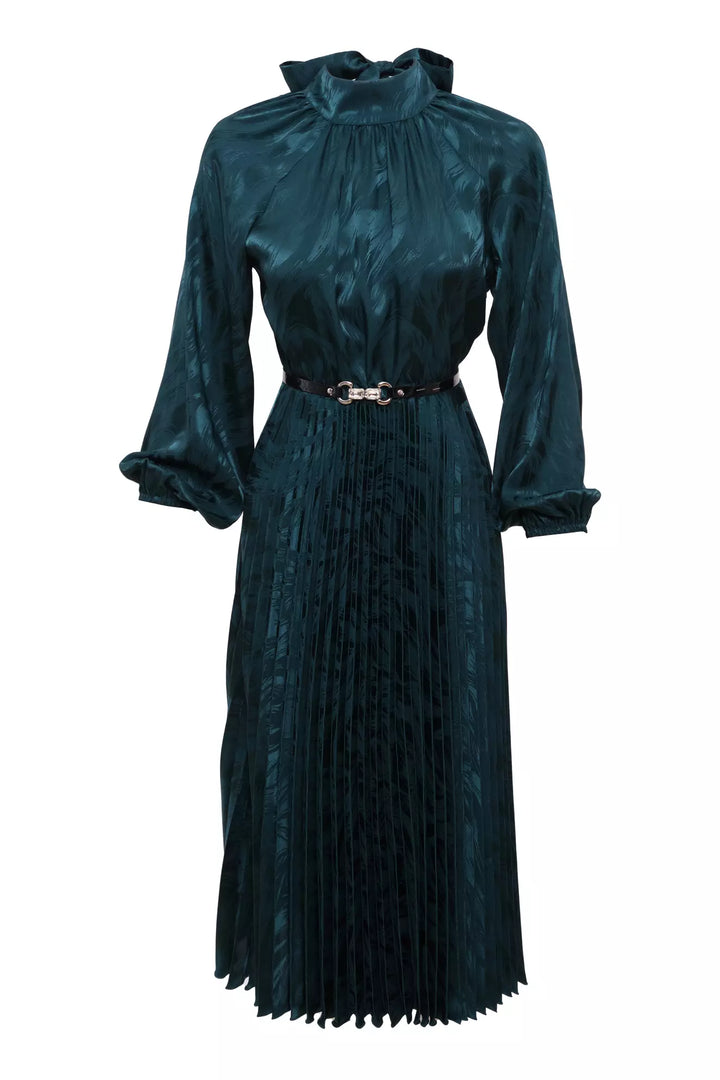 FRV Green satin long sleeve midi dress - Hoffman Estates