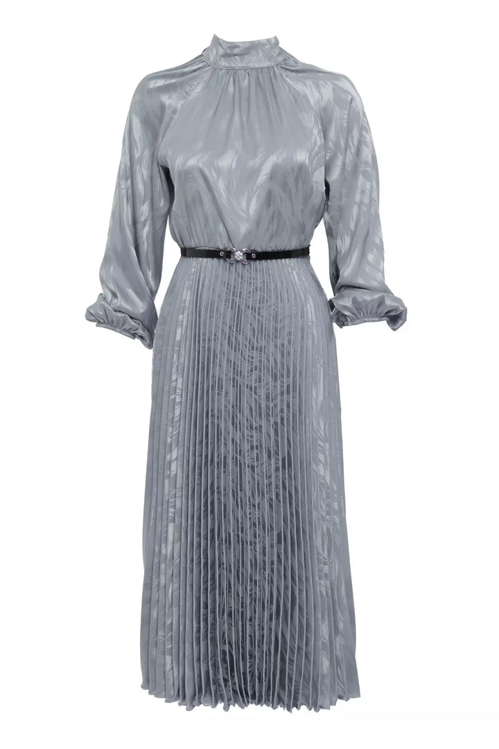 FRV Gray satin long sleeve midi dress - Cambrils