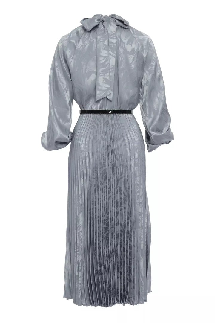 FRV Gray satin long sleeve midi dress - Cambrils