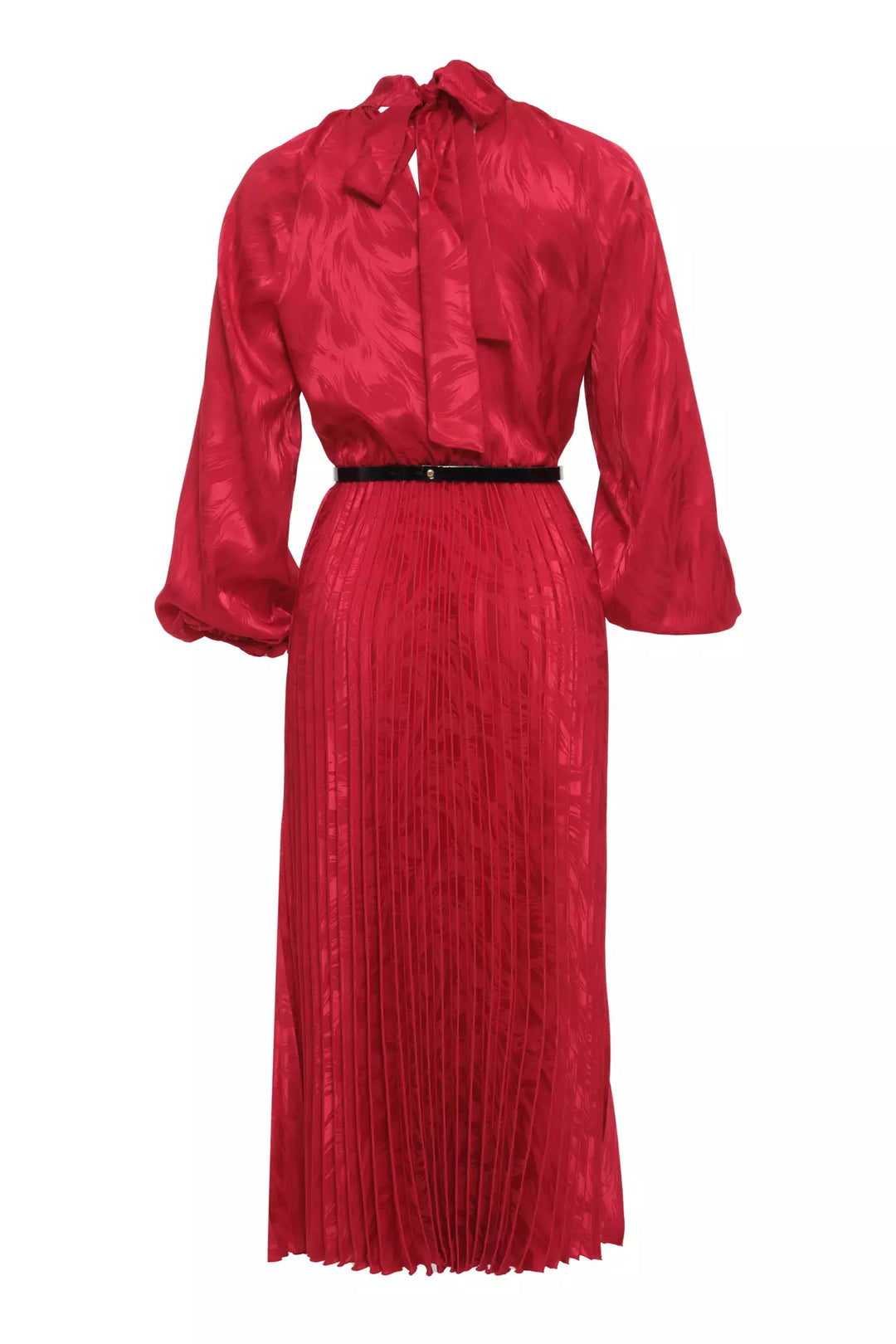 FRV Red satin long sleeve midi dress - Stavroúpoli