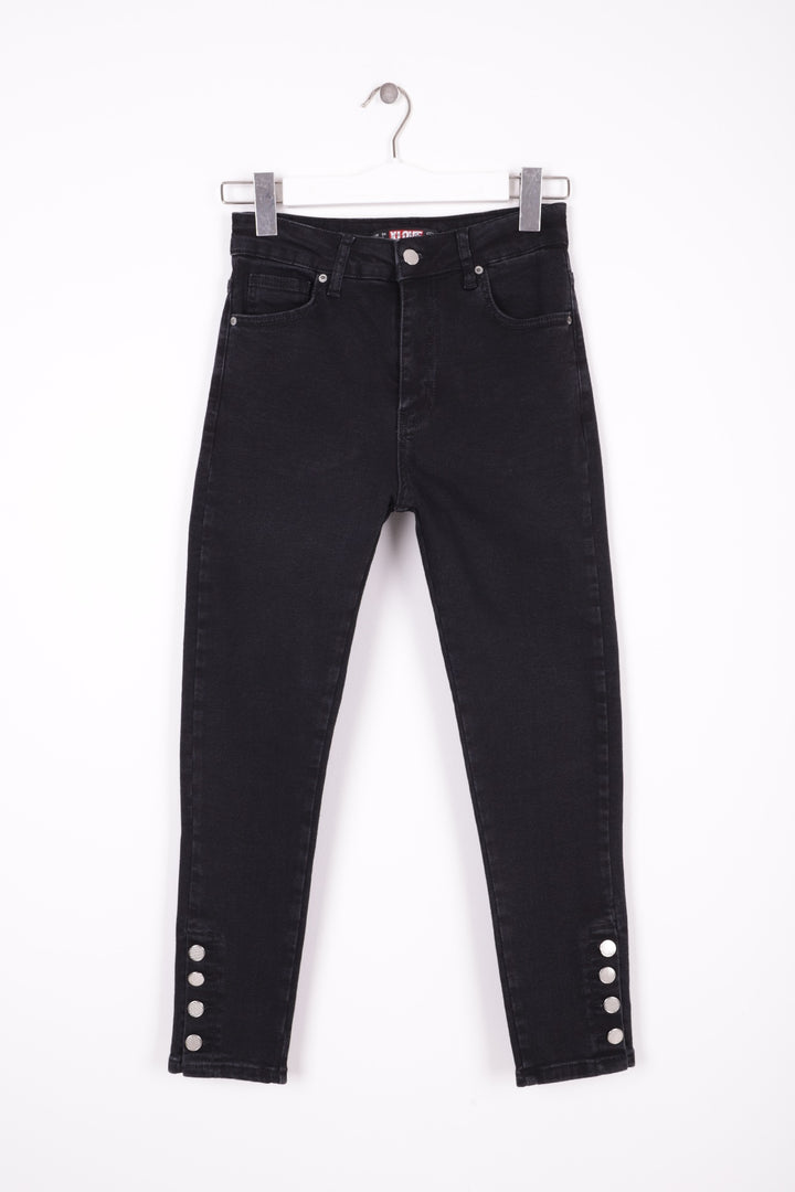 XLJ High Rise Skinny Jean with Four Buttons in Bottom Mixed - Detroit