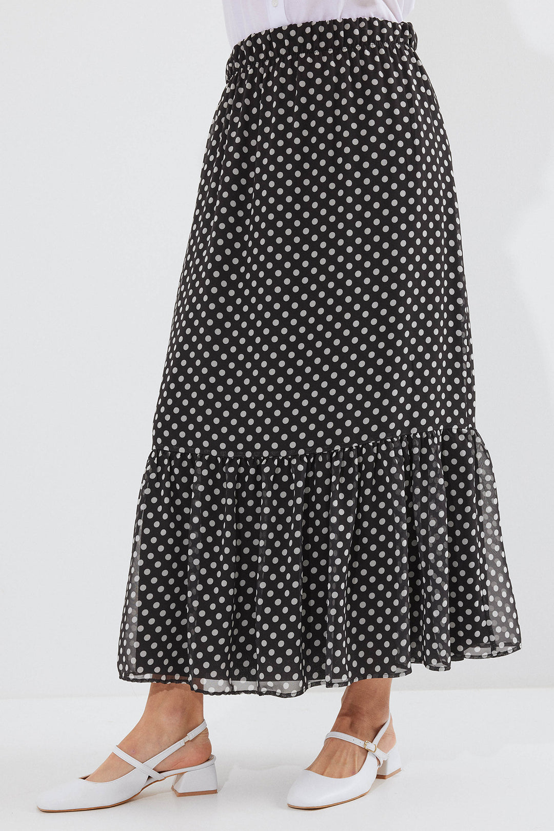 BGD Women Patterned Chiffon Skirt - Black - Avondale