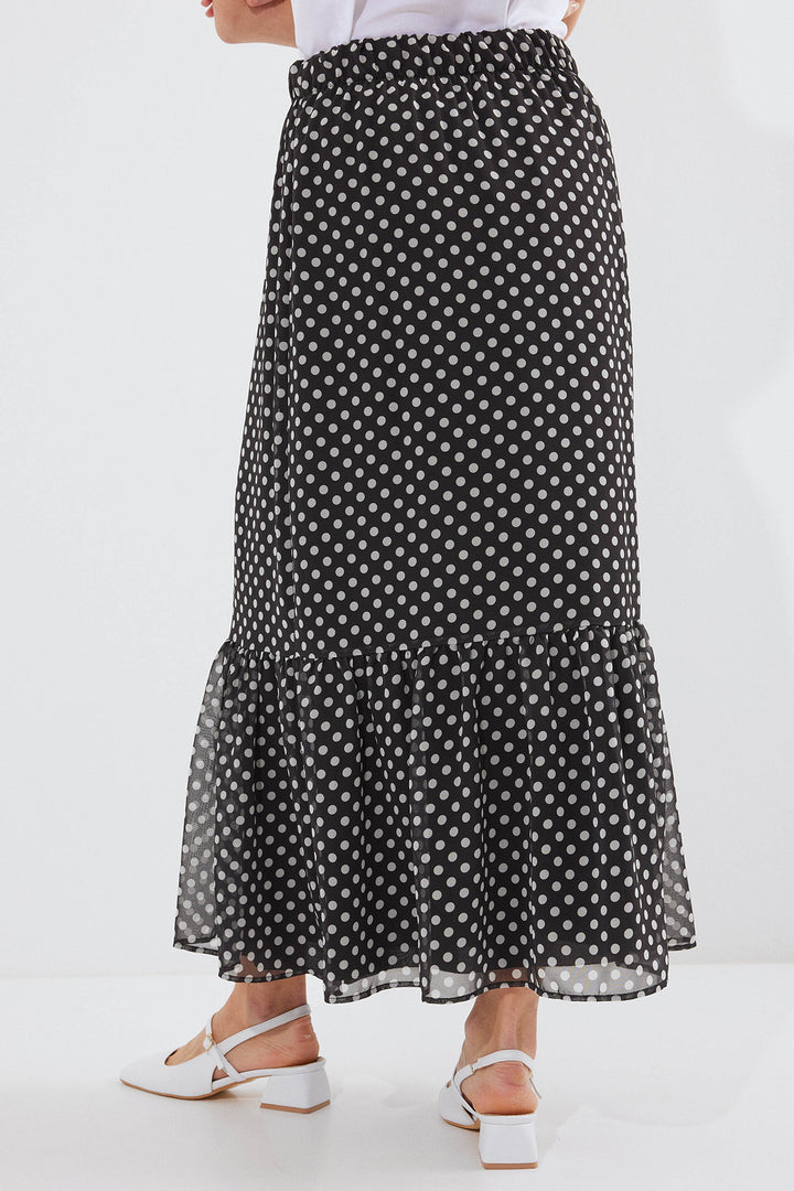 BGD Women Patterned Chiffon Skirt - Black - Avondale