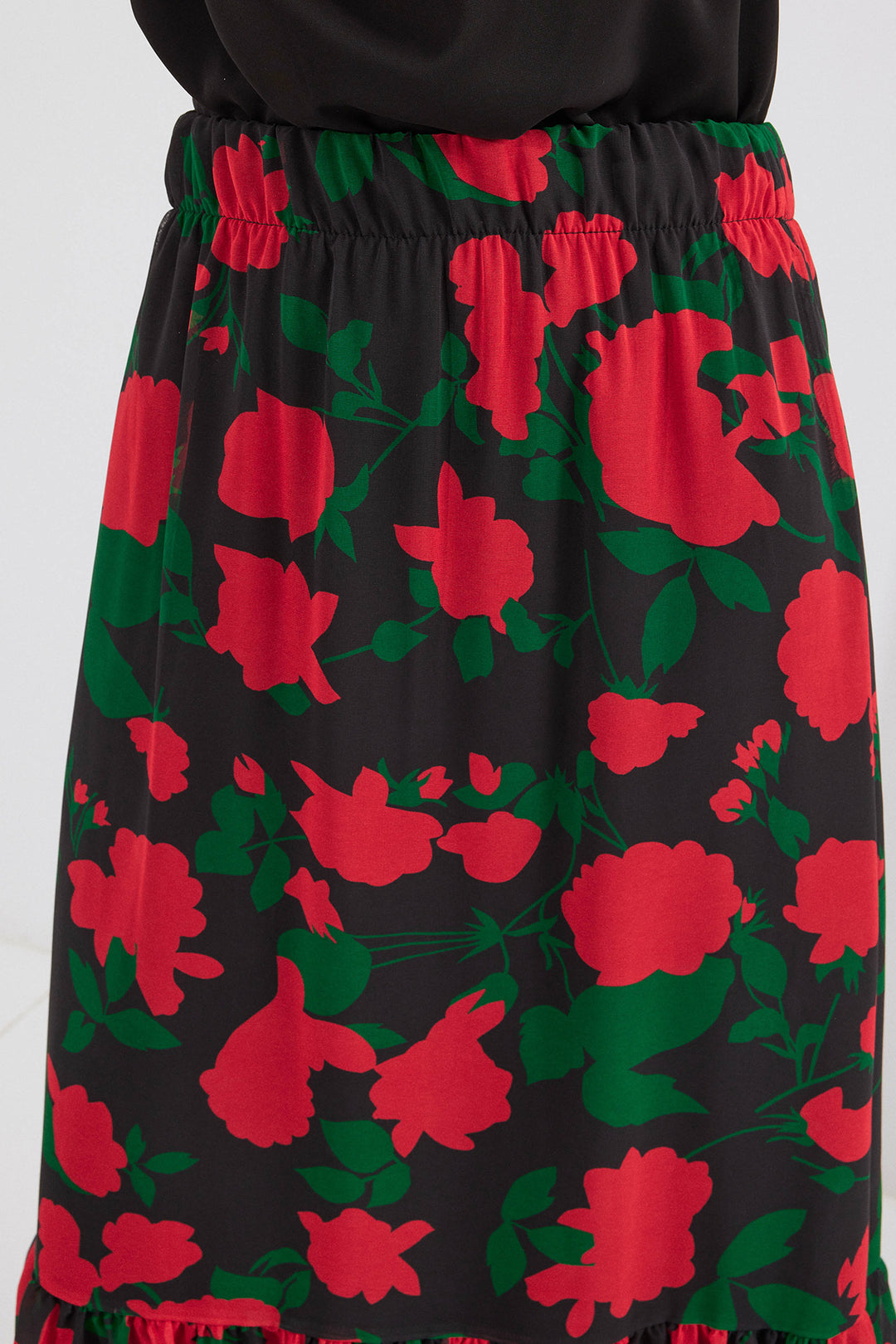 BGD Women Patterned Chiffon Skirt - Black - Avondale