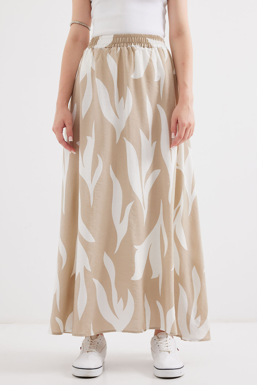 BGD Women Patterned Long Skirt - Beige - Avondale