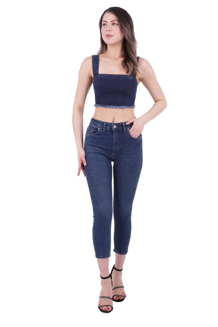 XLJ High Waisted Short Skinny Jean Mixed - Ede