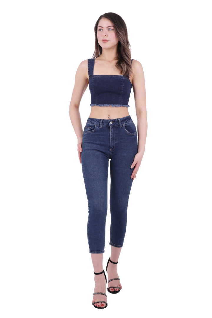 XLJ High Waisted Short Skinny Jean Mixed - Ede