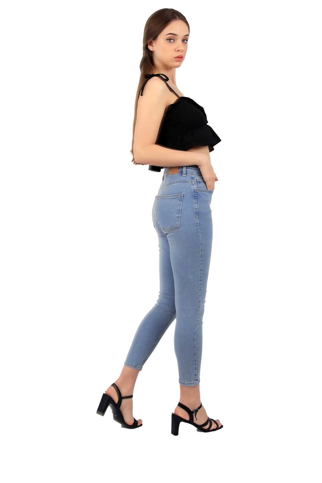 XLJ High Waisted Short Skinny Jean Mixed - Khrustalnyi