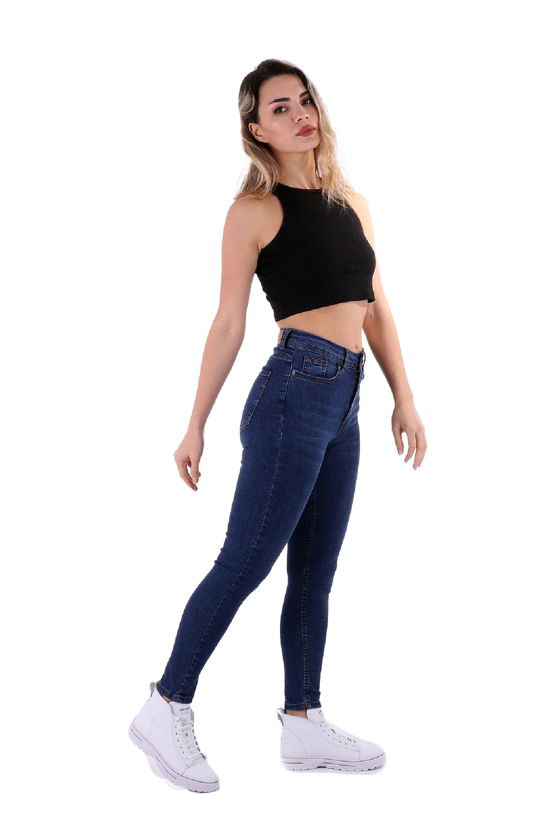 XLJ High Waisted Ankle Length Skinny Jean Mixed - Lelystad