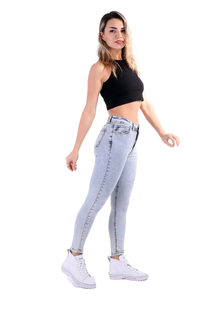 XLJ High Waisted Ankle Length Skinny Jean Mixed - West Seneca