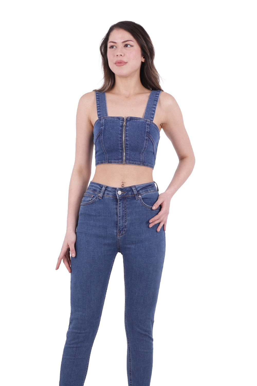 XLJ High Waisted Ankle Length Skinny Jean Mixed - Hameln