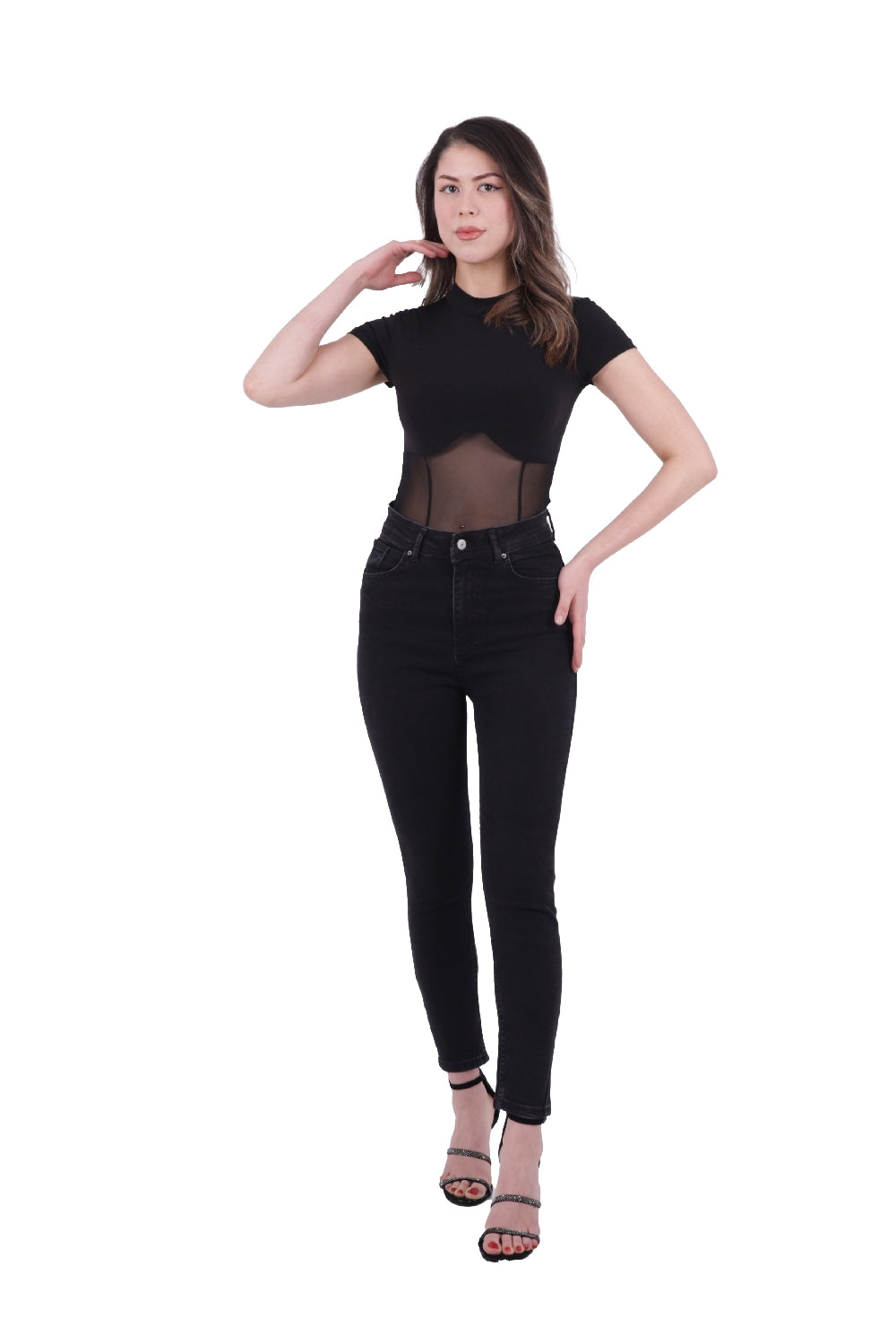 XLJ High Waisted Skinny Full Length Jean Mixed - Bayonne